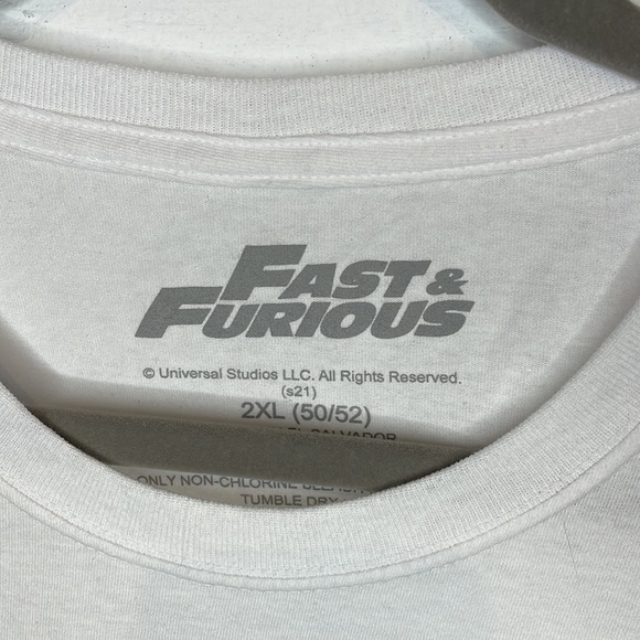 Mens “ Fast and Furious” graphic T-shirt size XXL/ white - Picture 3 of 3